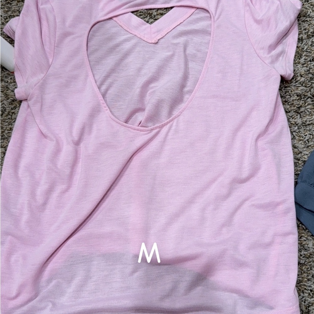 Pink Heart Cutout Top